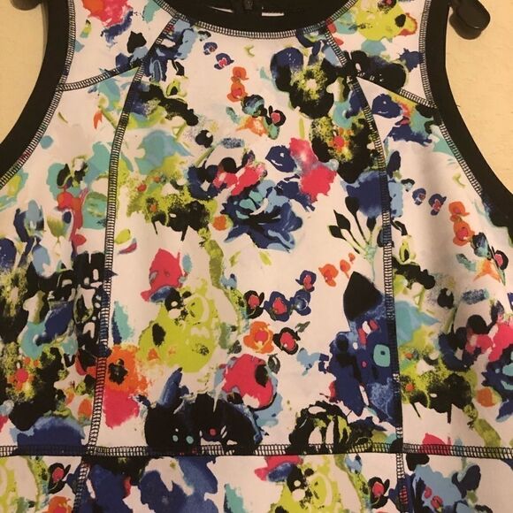 Nicole black & white floral print fitted dress XL - Picture 3 of 9